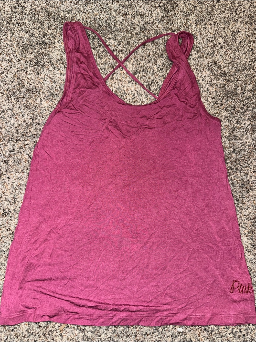 PINK Victoria's Secret Magenta Crisscross Back Tank